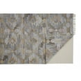 thumbnail image 1 of 4' X 6' Taupe Gray And Blue Geometric Hand Woven Stain Resistant Area Rug With Fringe, 1 of 10