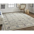 thumbnail image 1 of 4' X 6' Taupe Ivory And Blue Wool Floral Tufted Handmade Stain Resistant Area Rug, 1 of 5