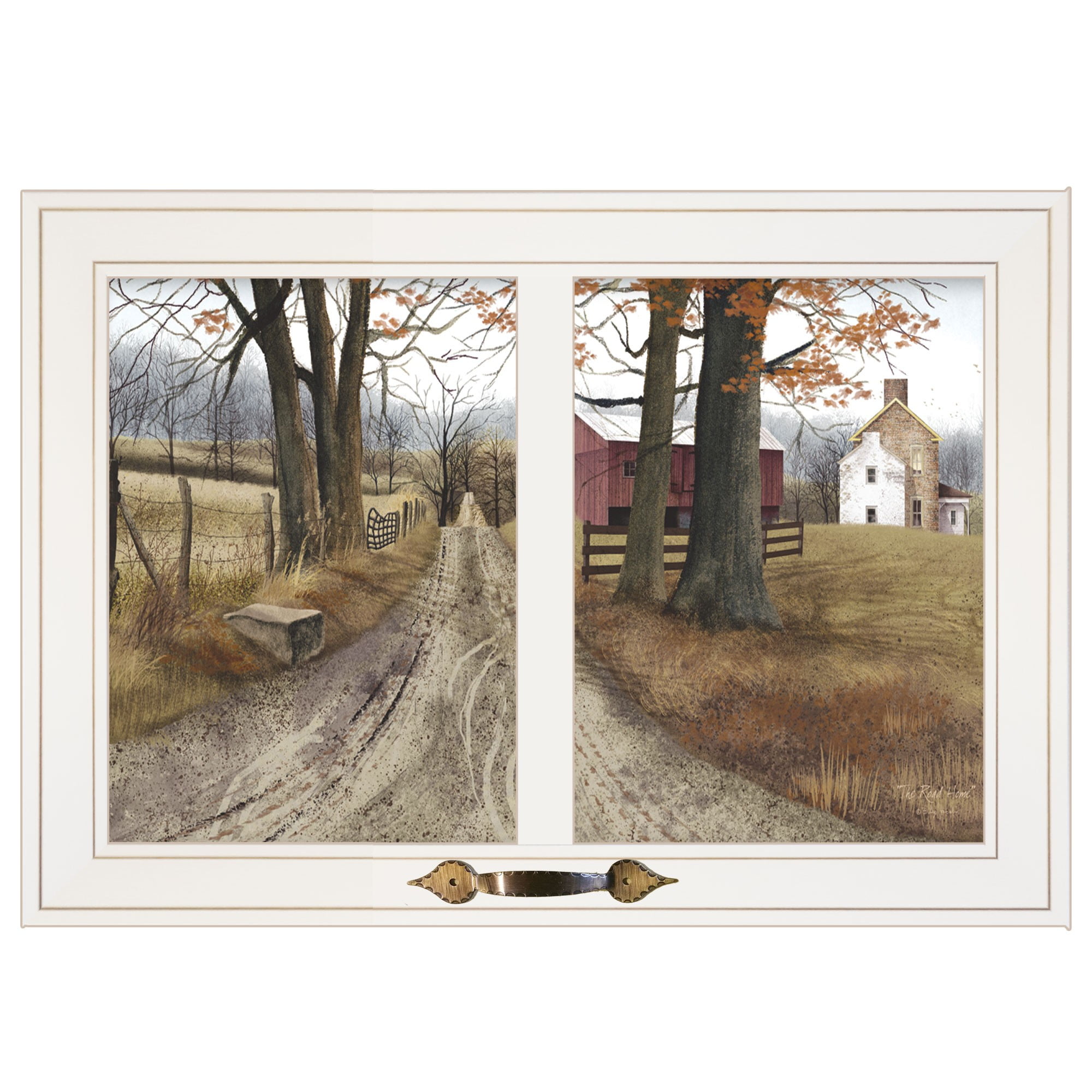 The Road Home White Framed Rustic Farmhouse Print Wall Art