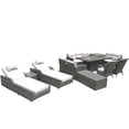 thumbnail image 1 of Twelve Piece Outdoor Gray Wicker Multiple Chairs Seating Group Fire Pit Included With Cushions, 1 of 3