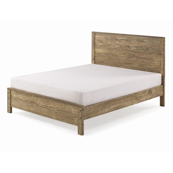 HomeRoots 490279 48 x 86 x 63.25 in. Walnut Brown Solid Wood Queen Size Bed Frame