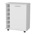 thumbnail image 1 of HomeRoots 535120 Rolling Bar Cart with Wine Storage, White, 1 of 10