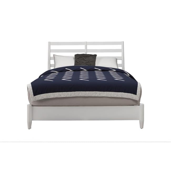HomeRoots 524802 White Slat Back Solid Wood King Size Bed Frame