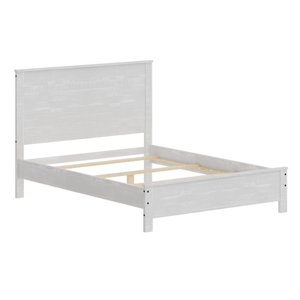 HomeRoots White Solid Wood Queen Bed Frame - Walmart.com