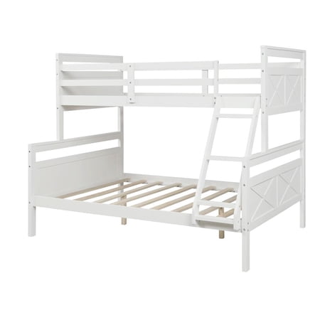 HomeRoots 403892 62 x 79 x 56 in. Bunk Bed - White - Twin Over Full