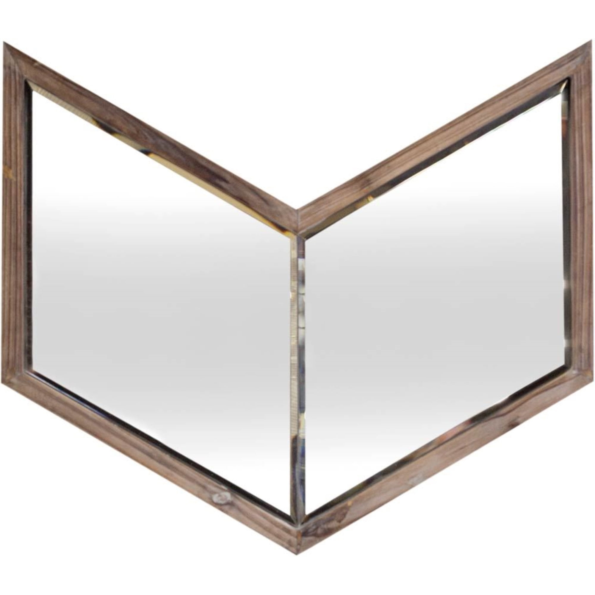 Brown Rectangular Wood Frame Wall Mirror