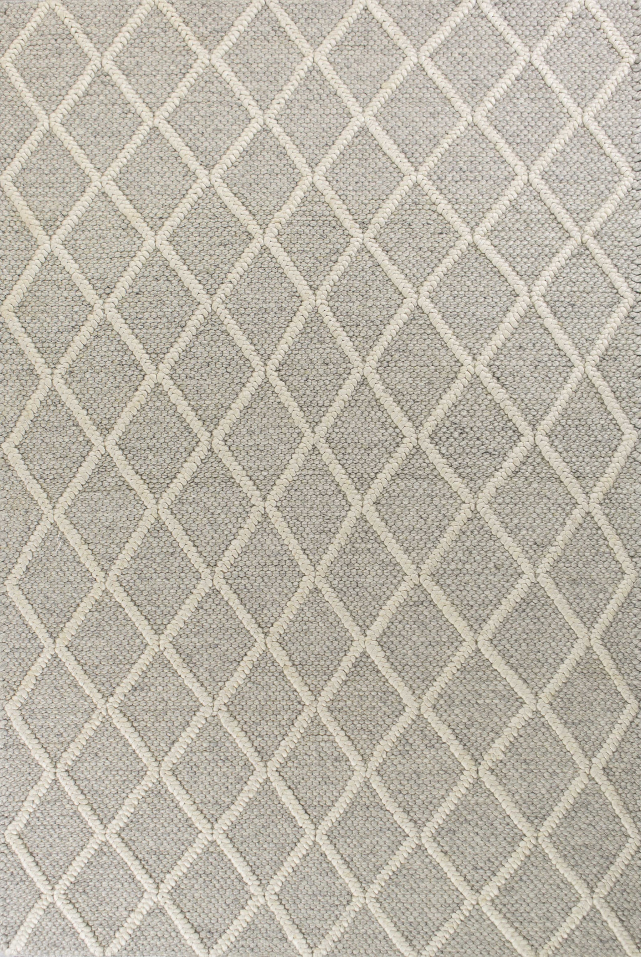 Toric Collection 5' x 7' Gray Diamonds Wool Area Rug