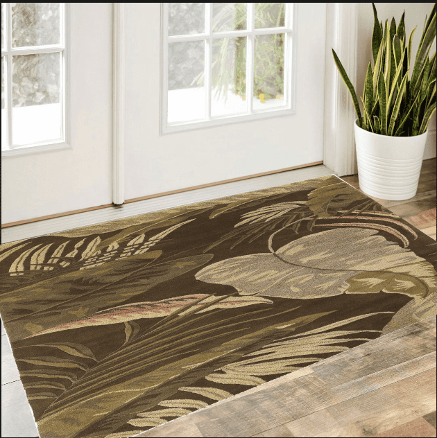 HomeRoots 352444 3 ft. 3 in. x 5 ft. 3 in. Wool Mocha Area Rug ...