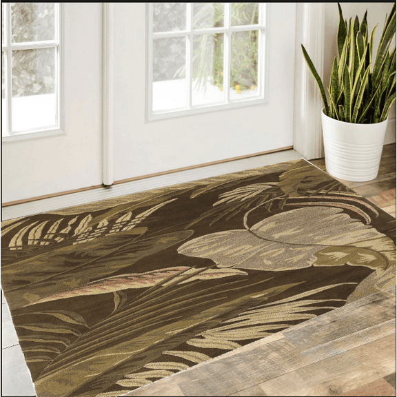 HomeRoots 352444 3 ft. 3 in. x 5 ft. 3 in. Wool Mocha Area Rug