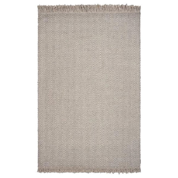 HomeRoots  Wool Oatmeal Area Rug - 7 ft. 9 in. x 9 ft. 9 in.