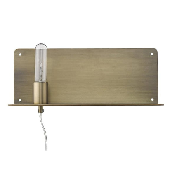 HomeRoots XL Dull Gold Shelf Wall Light
