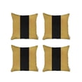 thumbnail image 1 of Set Of Four 18" X 18" Yellow And Black Geometric Zippered Handmade Polyester Throw Pillow, 1 of 5
