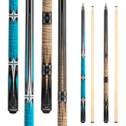HomeSeason 2-Pack Pool Cue Stick 57" Billiard Cue Sticks Professional Low Deflection Pool Sticks Maple Wood Pool Sticks 19/20 oz with 3/8 * 8 Pin Joint and 13mm Tip
