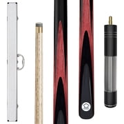 57" Snooker Cue Stick 18oz 3/4 Jointed Pool Cue, with Extension, Cue Case, Durable Ash Wood and Purplehear Wood Construction Billiards Cue