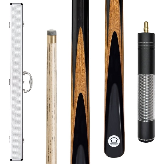 HomeSeason 57" Snooker Cue Stick 18oz 3/4 Jointed Pool Cue, with Extension, Cue Case, Durable Ash Wood and Rosewood Wood Construction Billiards Cue