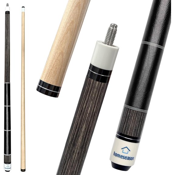 HomeSeason 58 inch Pool Cue Stick Canadian Maple Wood 13mm Tip - 20oz Perfect for Precision Play, Low Deflection Pool Cue for Enhanced Accuracy