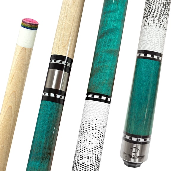 HomeSeason 58in Pool Cue Stick Canadian Maple Wood 13mm Tip - 19oz Perfect for Precision Play, Low Deflection Pool Cue for Enhanced Accuracy