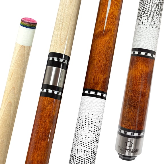 HomeSeason 58in Pool Cue Stick Canadian Maple Wood 13mm Tip - 20oz Perfect for Precision Play, Low Deflection Pool Cue for Enhanced Accuracy