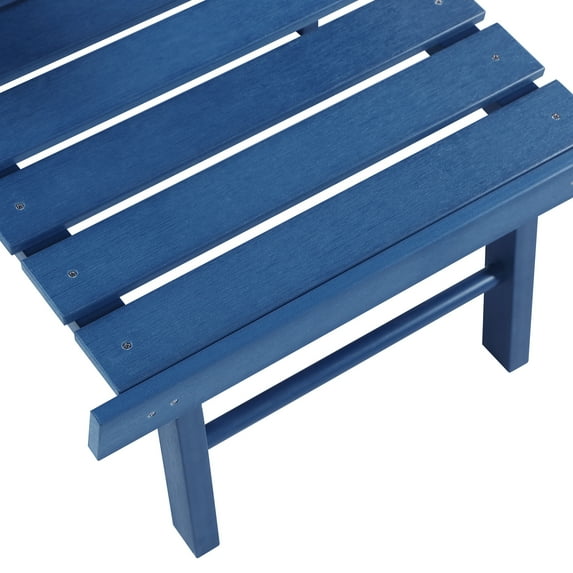 HomeSeason Hurley Folding Poly Plastic Adirondack Chair with Pull-out Ottoman Blue