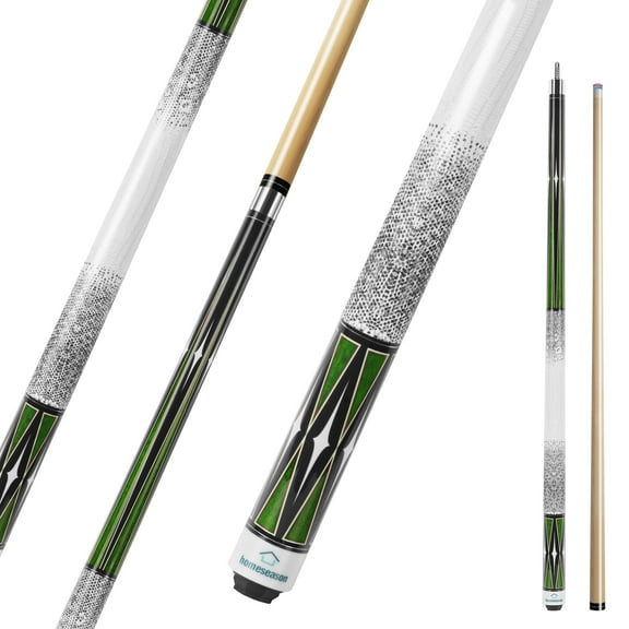 HomeSeason Pool Cue Stick 57" Billiard Cue Sticks 3D Printed Grip Professional Low Deflection Pool Sticks Maple Wood Pool Sticks 13mm Tip