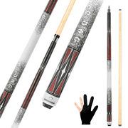 HomeSeason Pool Cue Stick 57" Billiard Cue Sticks 3D Printed Grip Professional Low Deflection Pool Sticks Maple Wood Pool Sticks 13mm Tip