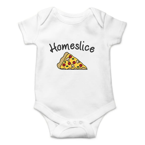 HomeSlice - Food And Pizze Lover - English Language Joke - Cute One-Piece Infant Baby Bodysuit