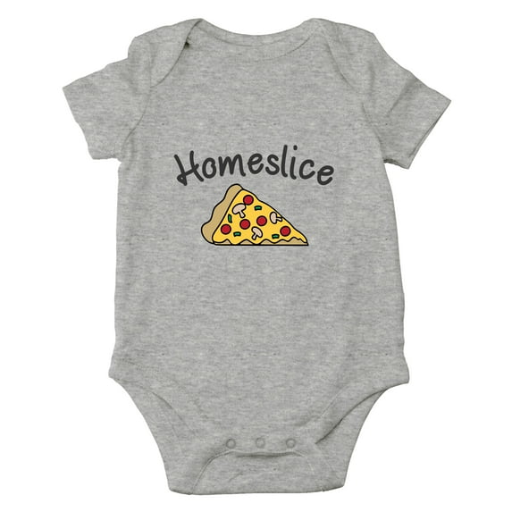 HomeSlice - Food And Pizze Lover - English Language Joke - Cute One-Piece Infant Baby Bodysuit