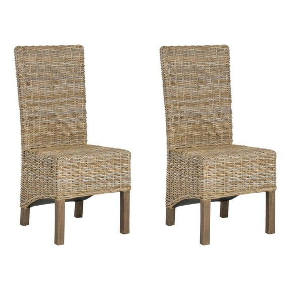 Baroque Accent Chairs - Set of 2 Mango Wood Chairs - Living Room, Library Seating - 19" Height
