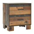 thumbnail image 1 of Rustic Nightstand - 2 Drawer Bedside Table - Woodsy Cabin Style - Dark Bronze Hardware, 1 of 6