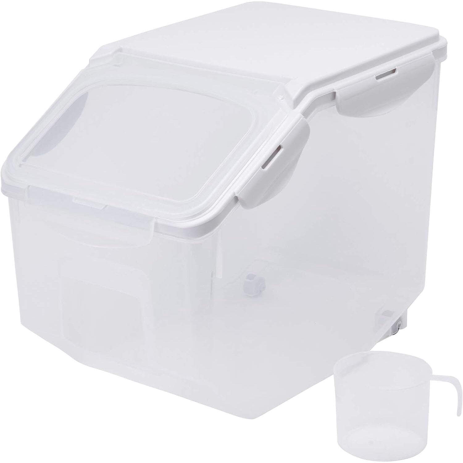 HomeStock 20 Lb Rice Storage Container With Measuring Cup, Bpa Free ...