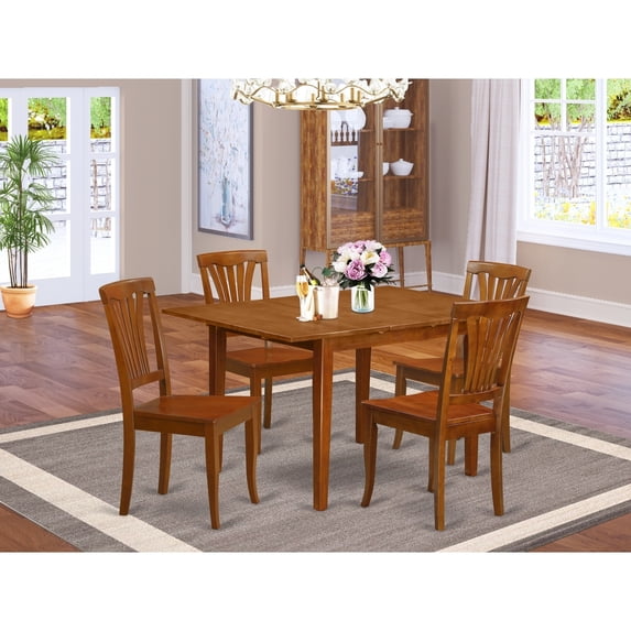 Vintage Kitchen Table Set - 5 Piece Victorian Style Dining Table with Chairs