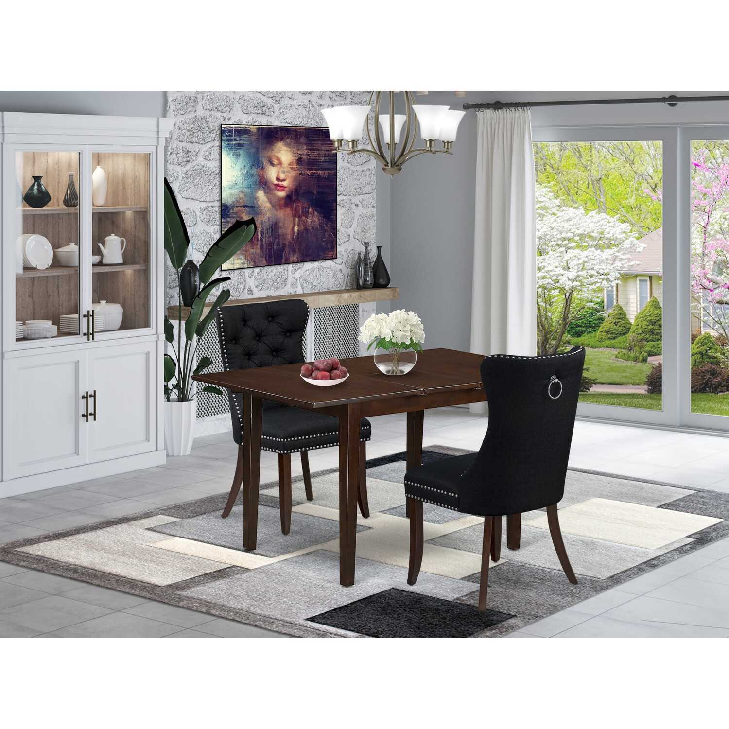Dining Table Set with Chairs, 3 Piece Kitchen Table Set, Rustic ...