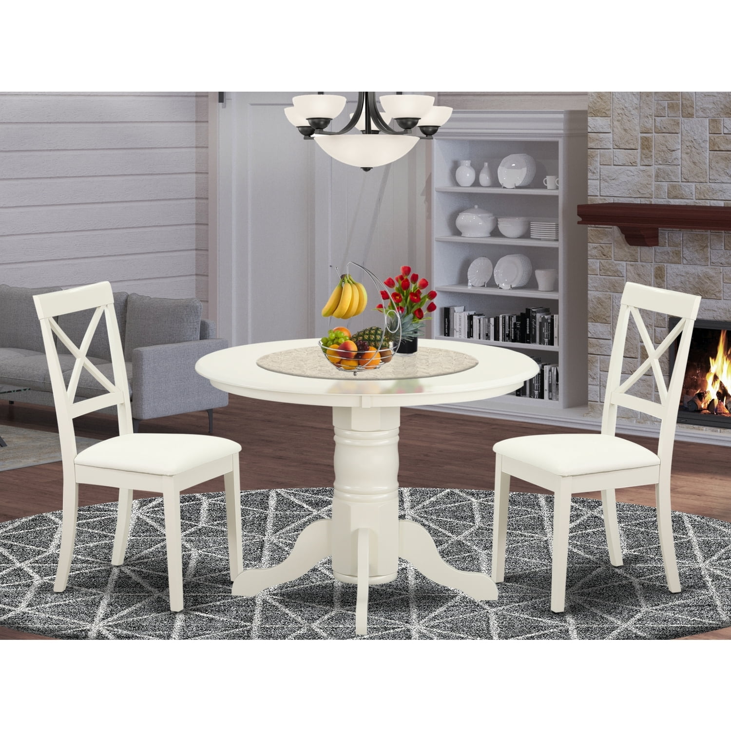 Round Table Shabby Chic Dining Table Set HomeStock Piece Shabby