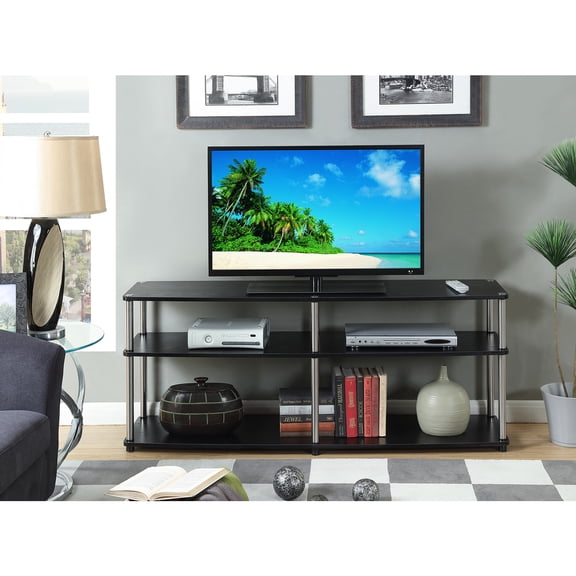 3-Tier TV Stand - Media Console with Storage, Cable Management, Easy Assembly, 60" TV Capacity