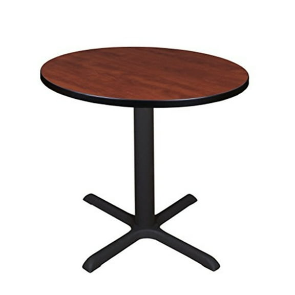 HomeStock 30" Baroque Bonanza Round Breakroom Table - 30 D x 30 W x 29 H - Durable Cherry Finish, Ideal for Breakrooms or Small Spaces