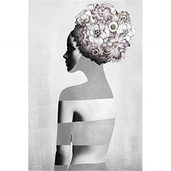 HomeStock 30"L Rococo Radiance Flower Painting Print on Wrapped Canvas, Canvas Art Prints, Custom Canvas Prints, Wall Art Canvas, Modern Canvas Prints, Large Canvas Wall Art, Personalized Canvas Art