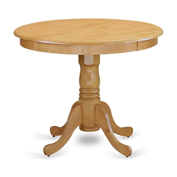 Homestock Artistic Accomplishment Antique Round Dining Table Made Of Sturdy Wood, Round Table Top With Clean Finish, Ideal For Small Dining Areas, Modern Compact Dining Table-Color:Oak,Size:36-Inch Wi