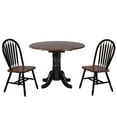 thumbnail image 1 of Round Extendable Dining Set - 42" Solid Wood Table & 2 Chairs, 1 of 7
