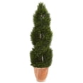 thumbnail image 1 of HomeStock 4.5Ft. Double Pond Artisanal Abode Topiary Artificial Tree In Terracotta Planter Uv Resistant (Indoor/Outdoor), 1 of 5