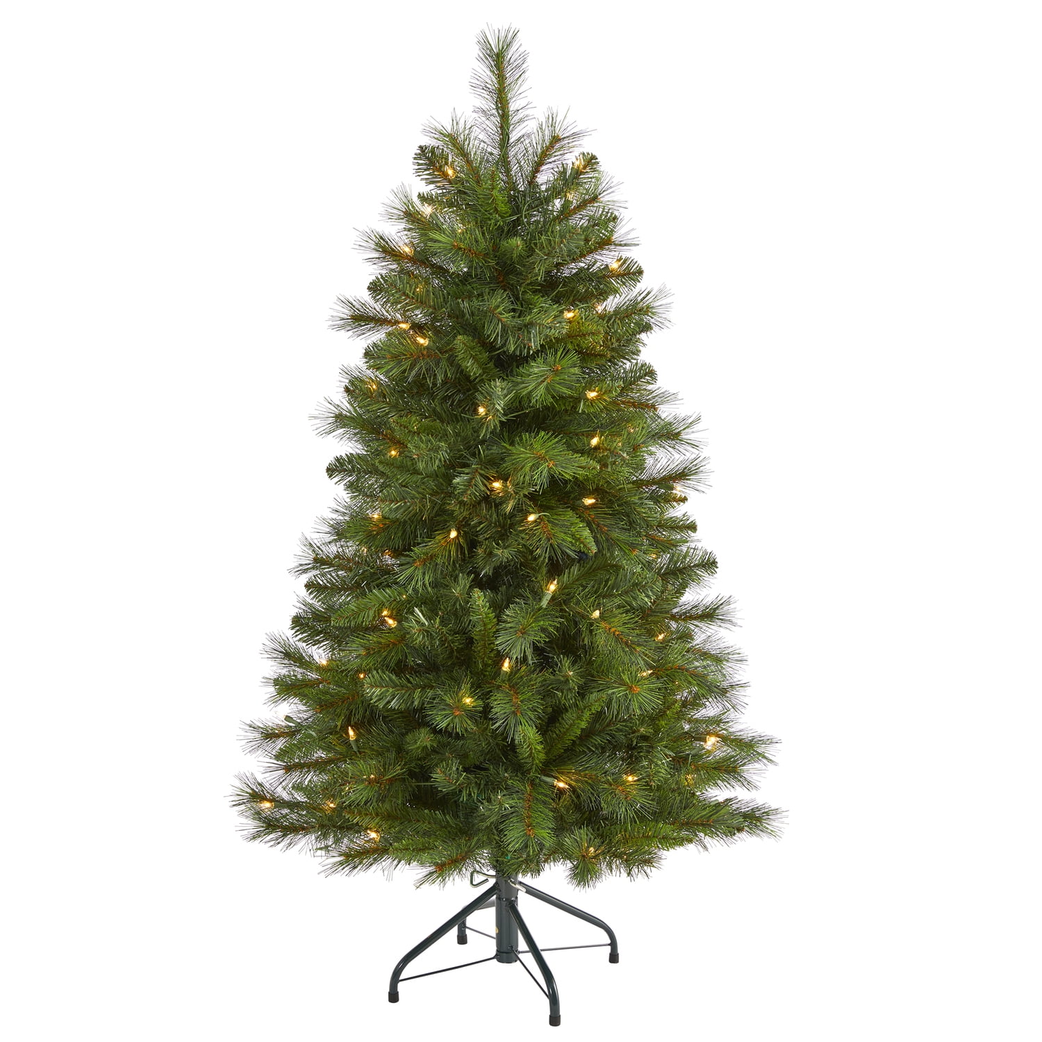 4-Foot Green Pine Artificial Christmas Tree with Clear LED Lights