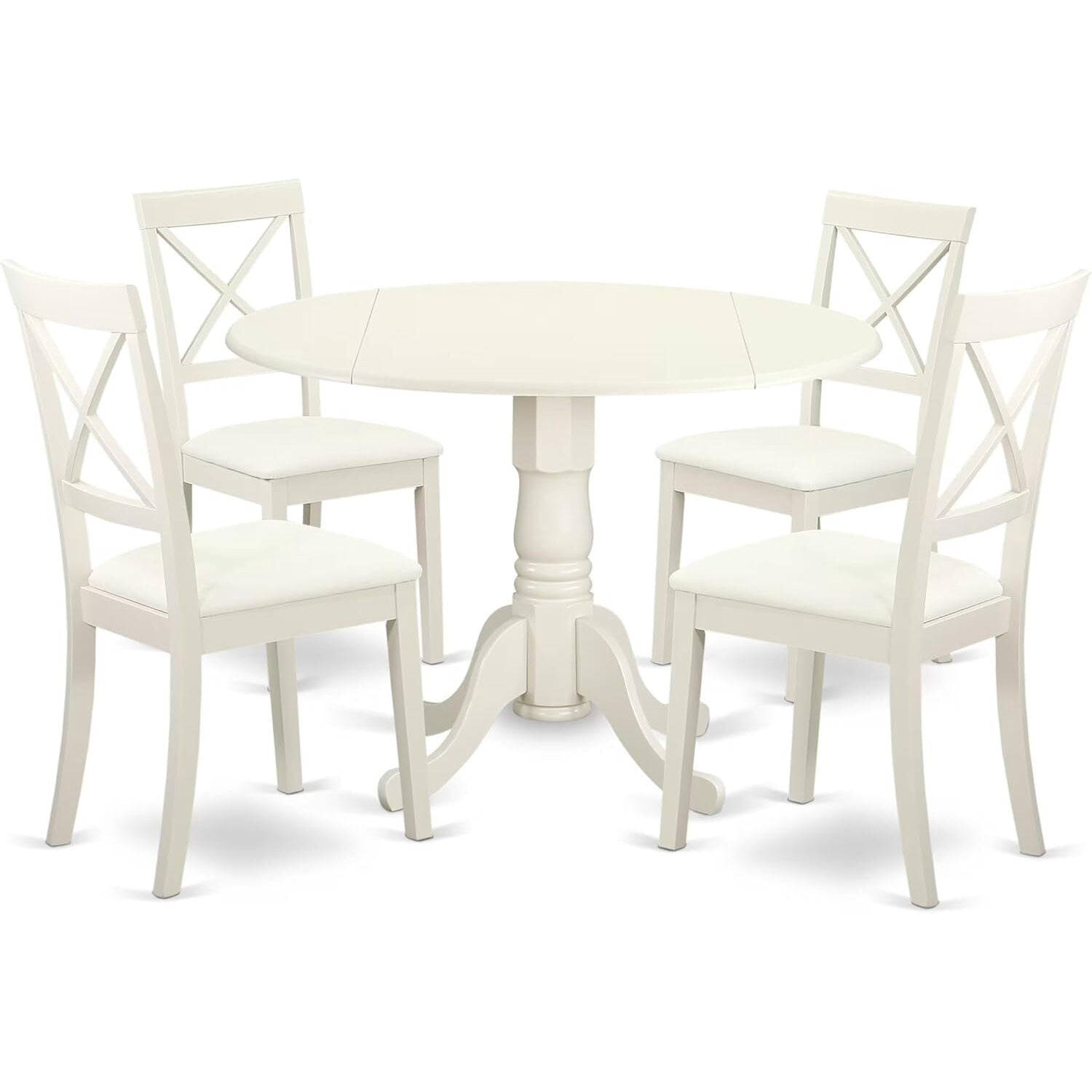 HomeStock 5 Piece Dining Room Set Includes a Round Kitchen Table with ...
