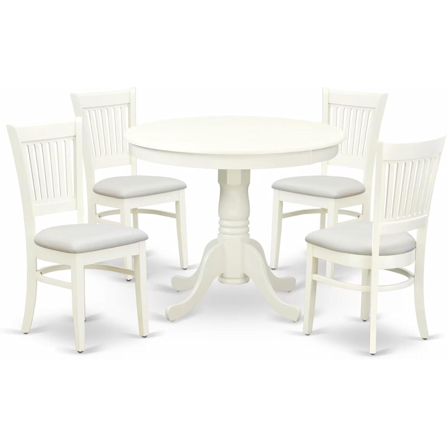HomeStock 5 Piece Dining Room Table Set Includes a Round Kitchen Table ...