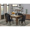 thumbnail image 1 of Vintage Dining Table Set with 4 Chairs - Kitchen Table Set, Distressed Jacobean Finish, 5 Piece Set, 1 of 7