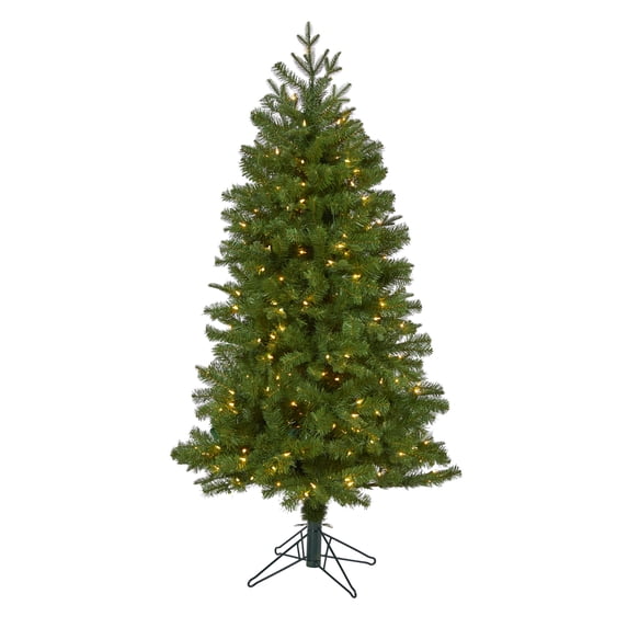 HomeStock 5Ft. Victorian Elegance Spruce Artificial Christmas Tree With 200 Warm White Lights And 461 Bendable Branches