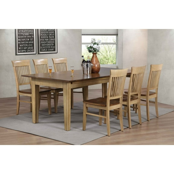 Extendable Dining Table 7 Piece 134" Seats 12 Rustic Rectangle Table