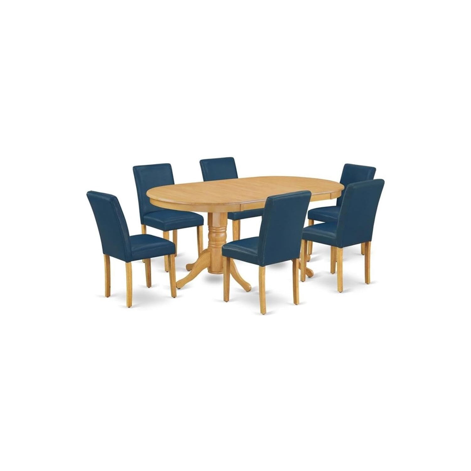 HomeStock 7 Piece Dinette Set Consist of an Oval Dining Room Table with ...