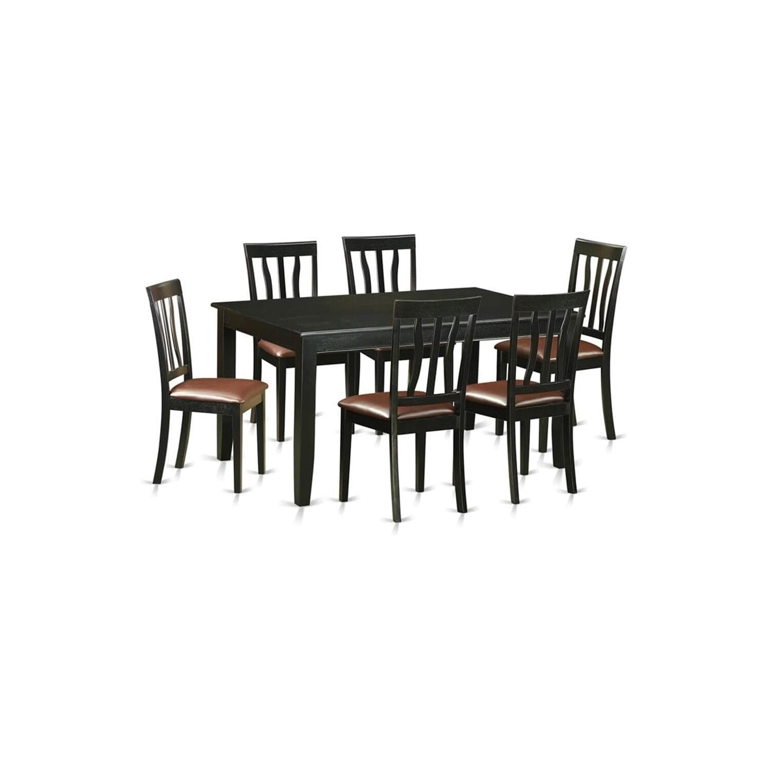 HomeStock 7 Piece Dining Room Table Set Consist of A Rectangle Kitchen ...