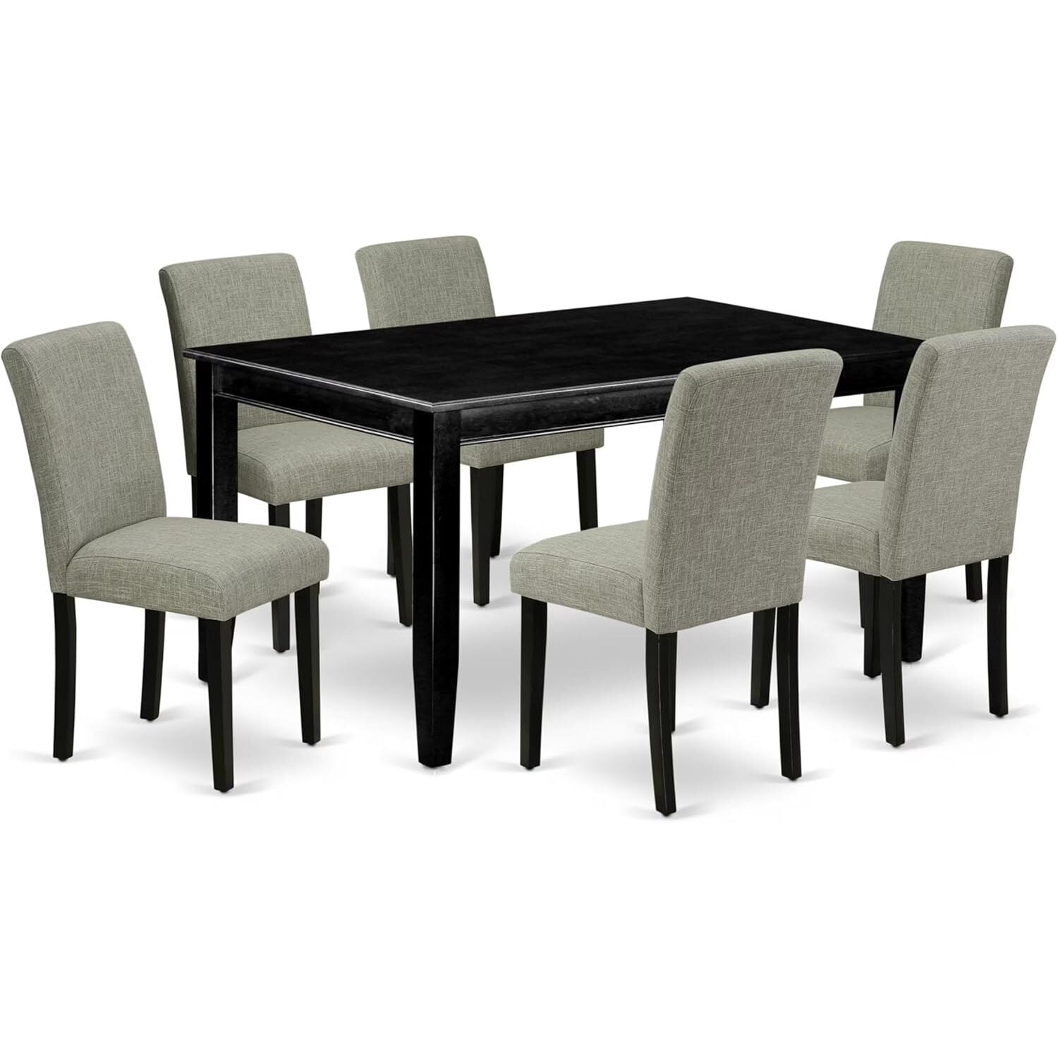 HomeStock 7 Piece Dining Room Table Set Consist of A Rectangle Kitchen ...