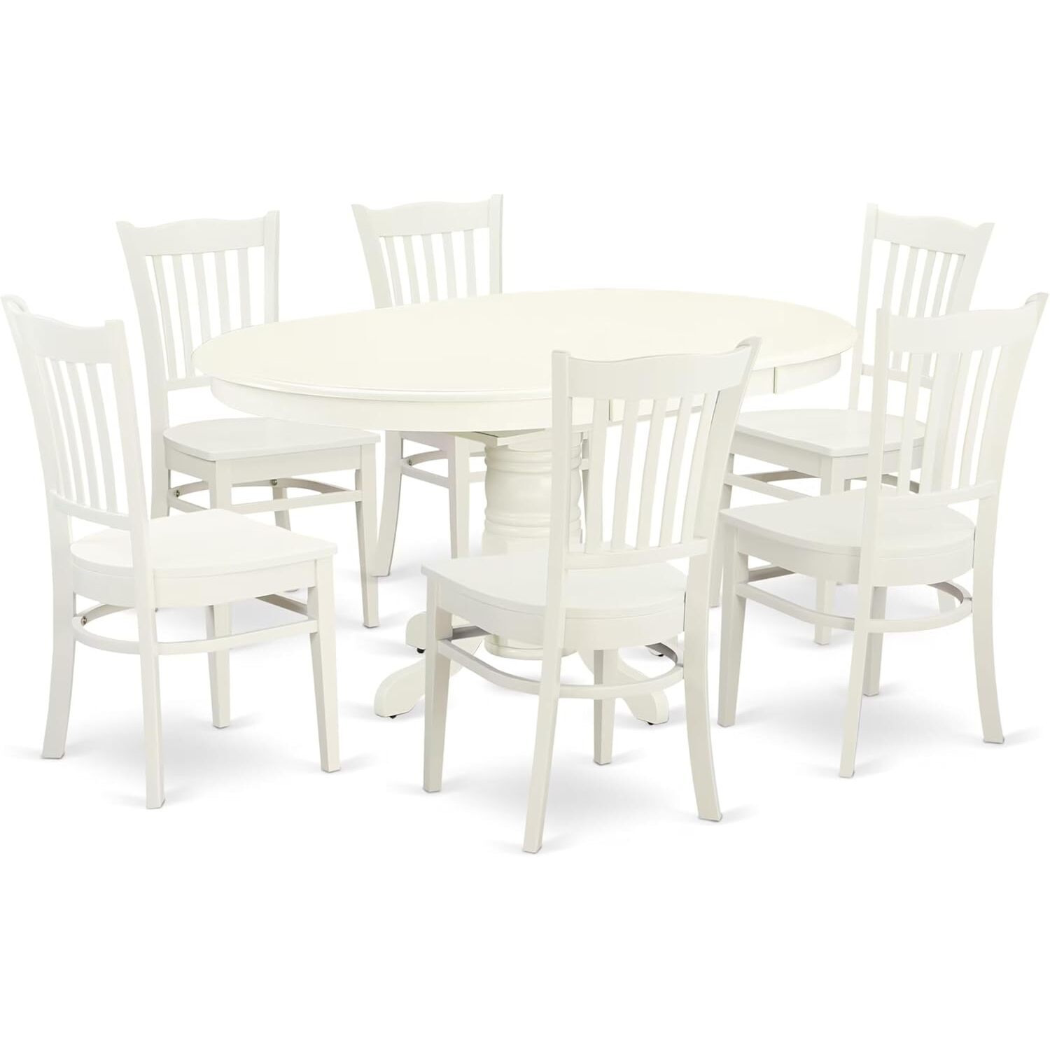 HomeStock 7 Piece Dining Table Set Consist of an Oval Dining Room Table ...