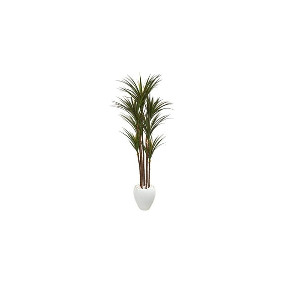 HomeStock 70In. Giant Coastal Craftsman Artificial Tree In White Planter Uv Resistant